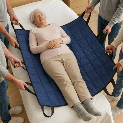 Cushioned Mobility Aid for Bedroom Repositioning & Caregiver Assistance with Secure Grip Handles | Senior Transfer Helper for In-Bed Movemen