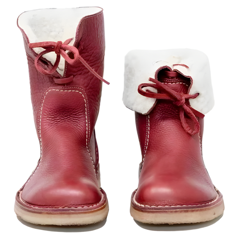 Women's Ankle Boots with Natural Fleece Lining Genuine Leather Waterproof Winter Footwear for Cold Weather Comfort