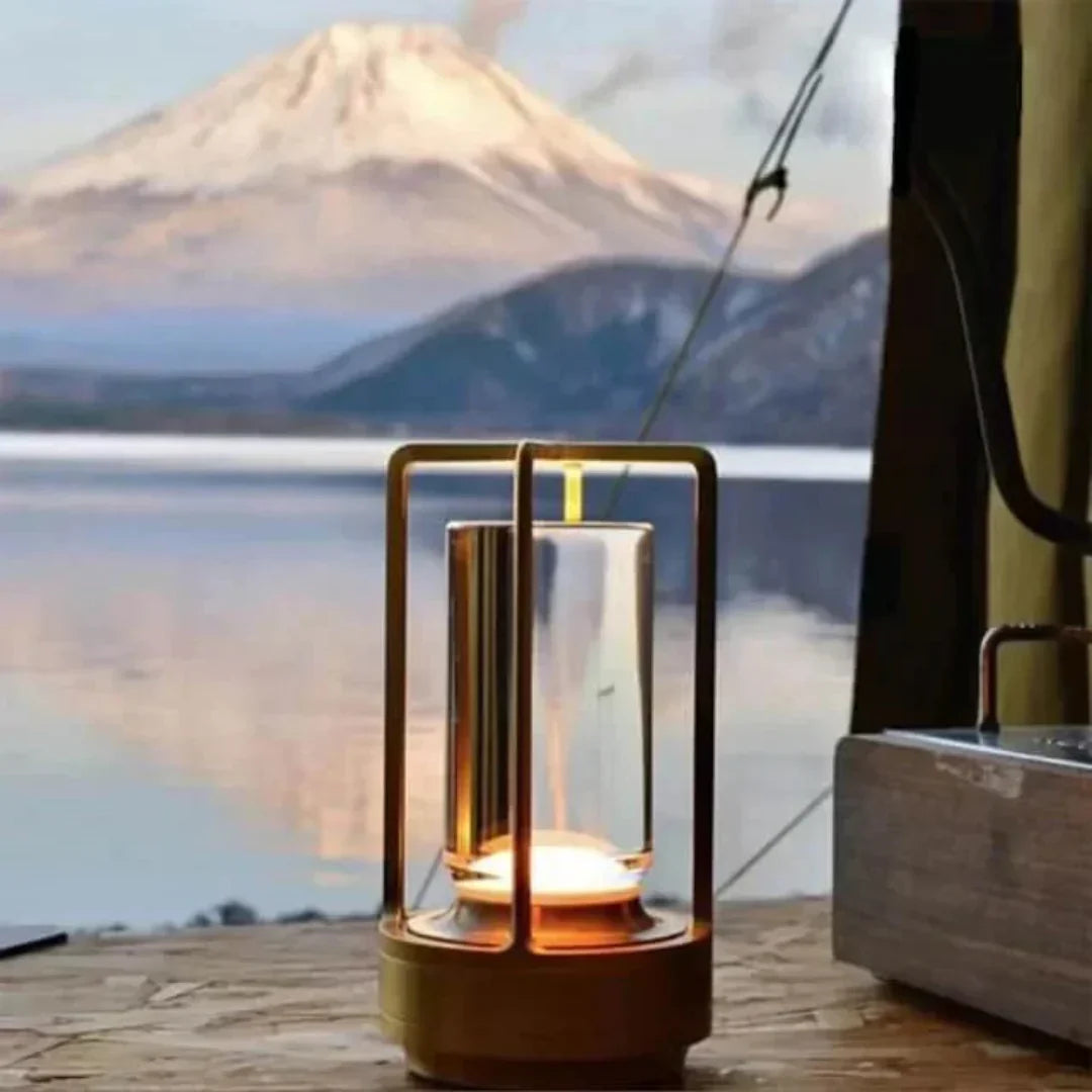 Rechargeable Diamond-Cut Accent Lamp with Touch Dimming & 8-Hour Battery for Bedroom Nightstand, Living Room Side Table