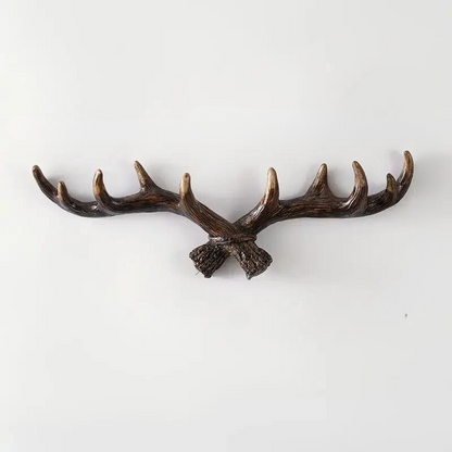 Resin Antler Hooks for Entryway Rustic Brown Black Wall-Mounted Hallway Coat Hanger Organizer for Bags Hats Scarves Home Bedroom Storage