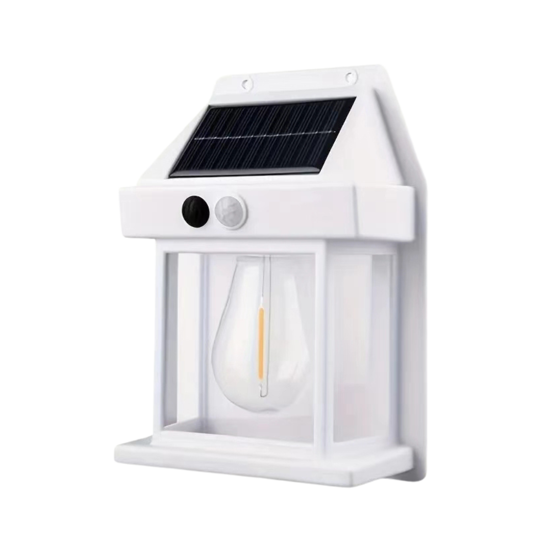 Solar Motion Sensor Security Light 3W LED Warm White for Outdoor Entrance Patio Garden Driveway Wireless Wall Lamp 26 ft Detection