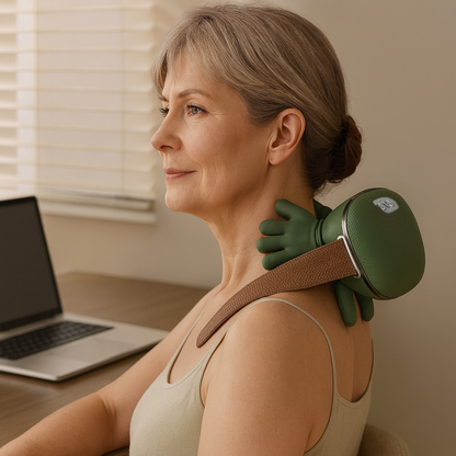 Cordless Shiatsu Neck and Shoulder Massager with Heat – 3 Intensity Levels, Rechargeable Battery, Deep Kneading Massage for Home Office Trav