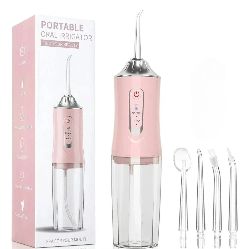Cordless Water Flosser with 3 Pressure Modes for Travel & Home – Rechargeable Dental Irrigator for Braces, Gums & Deep Cleaning