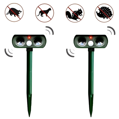 Outdoor Motion-Activated Solar Animal Repeller 26–33ft Range Weatherproof Ultrasonic Deterrent for Yard Garden Patio