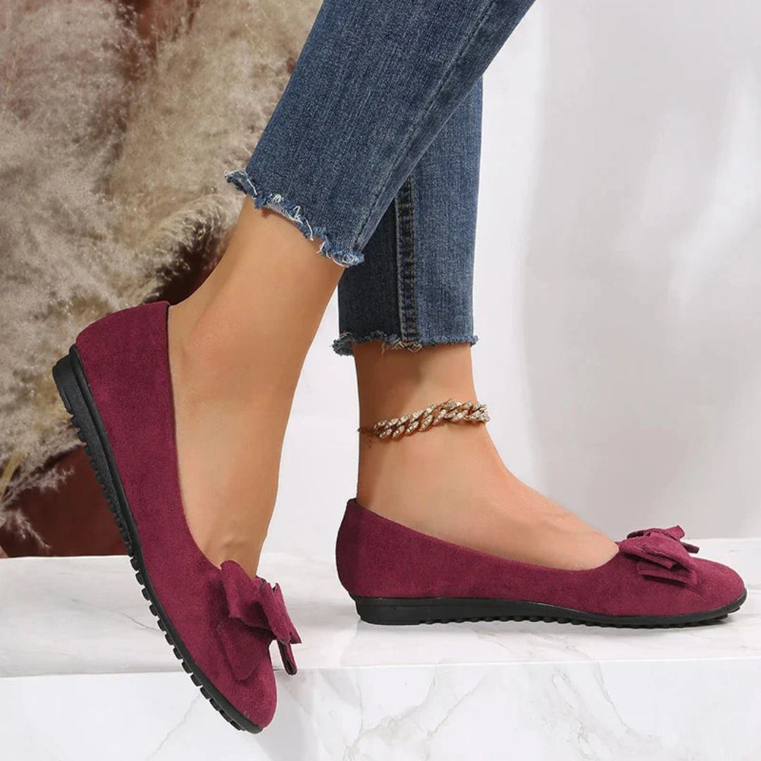 Women's Cushioned Ballet Flats with Arch Support – Lightweight Slip-On Shoes for All-Day Comfort
