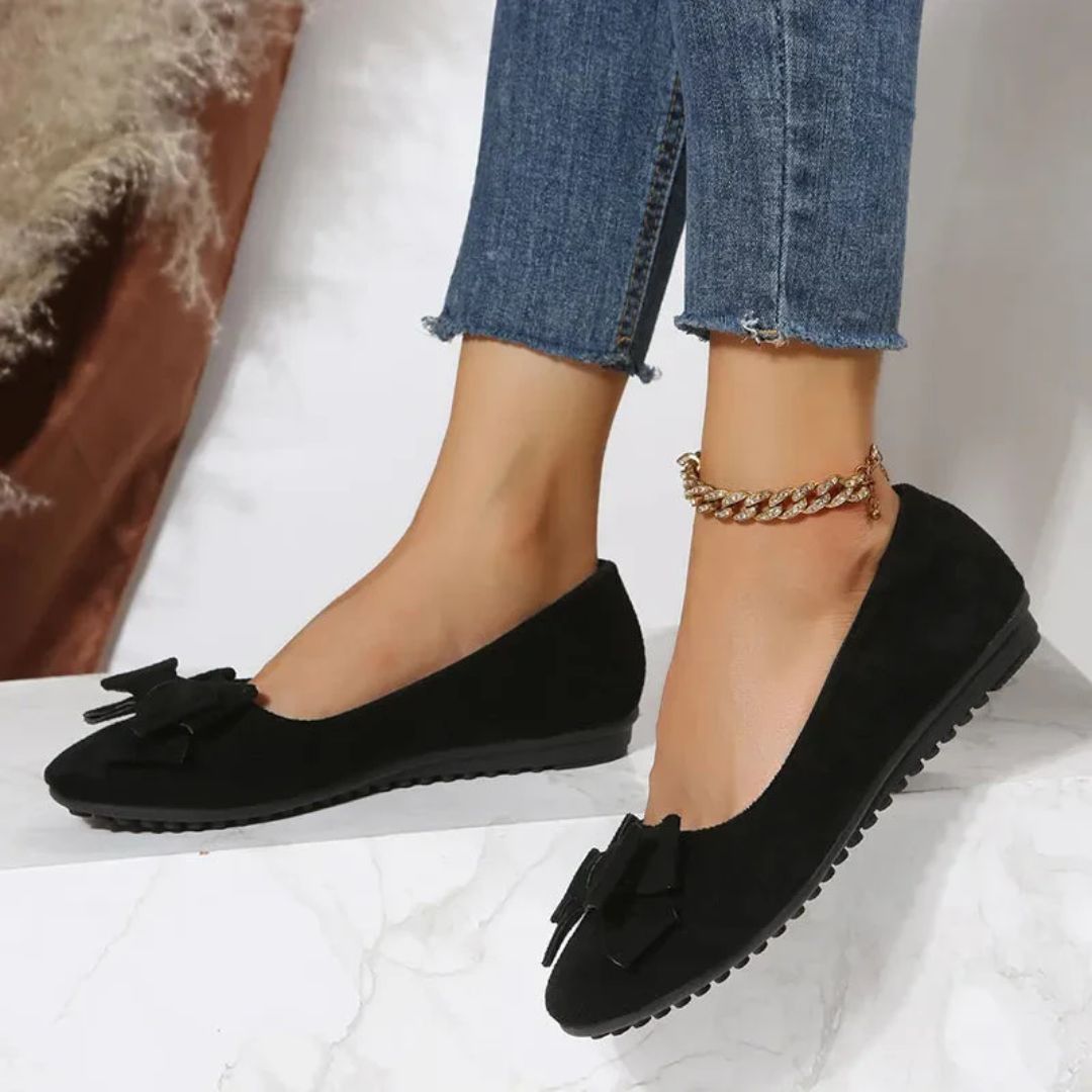 Women's Cushioned Ballet Flats with Arch Support – Lightweight Slip-On Shoes for All-Day Comfort