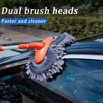 Extendable Car Wash Brush with Telescopic Handle & 360° Rotating Head for Vehicles, RVs, Windows & More