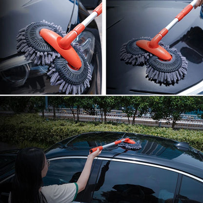Telescoping Car Wash Brush with 360° Rotating Head & Extension Pole for Vehicles, RVs, Windows