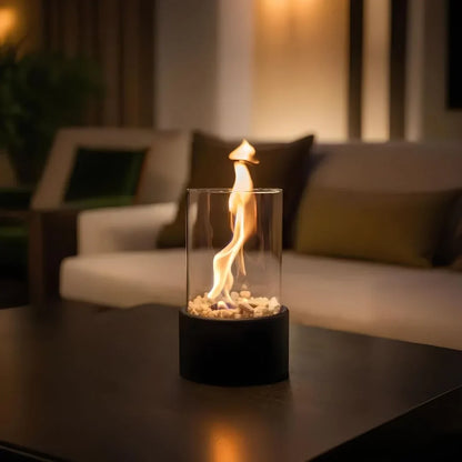 Vintage Flame Oil Lamp – Classic Tabletop Lantern with Glass Hurricane Shade for Dining Room & Living Room Ambiance