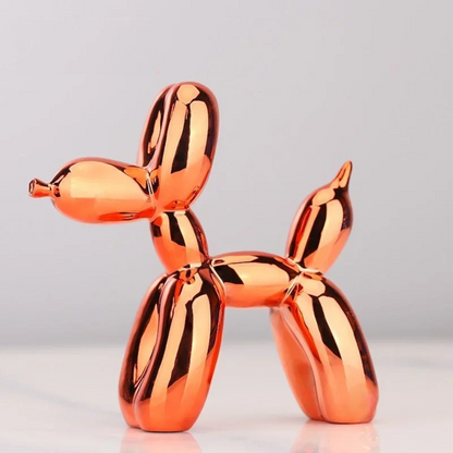 Glossy Resin Pup Figurine 9.8 Inches Indoor Shelf Ornament Contemporary Home Accent Tabletop Gallery-Inspired Desk Accessory for Modern Home