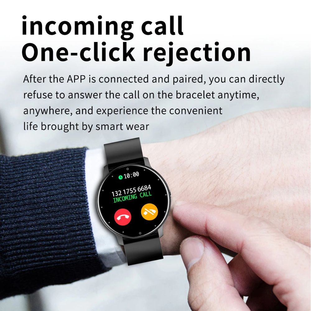 Ultra-Slim Fitness Tracker Smartwatch with Heart Rate Monitor, Sleep Tracking & IP67 Water Resistance for iPhone & Android – Full Touch