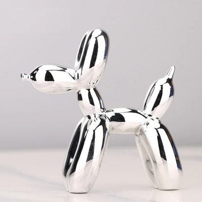 Resin Balloon Dog Sculpture – Modern Pop Art Figurine for Shelf, Desk & Home Decor in 3 Sizes