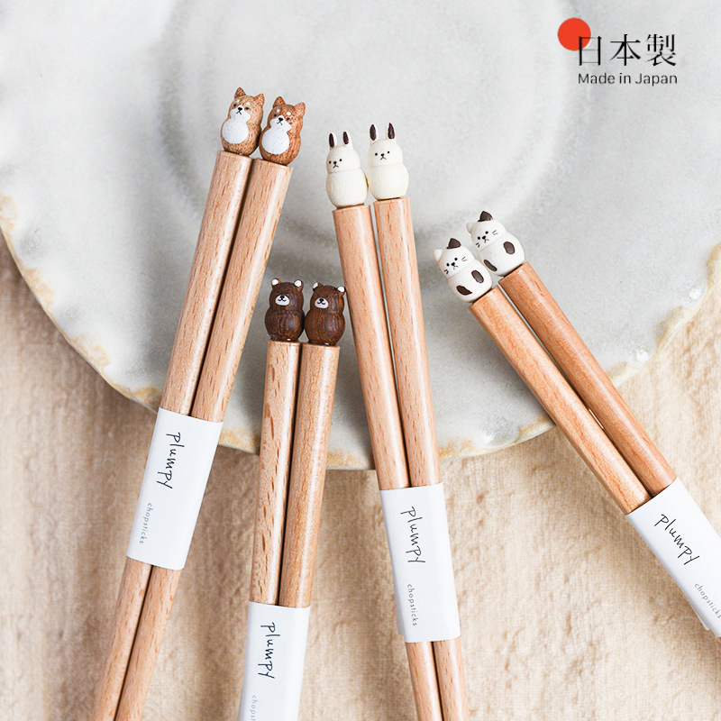 Animal-Themed Training Chopsticks for Kids Wooden Easy-Grip Learning Utensils for Toddlers Small Hands Mealtime Practice Shiba Inu Bunny Bea