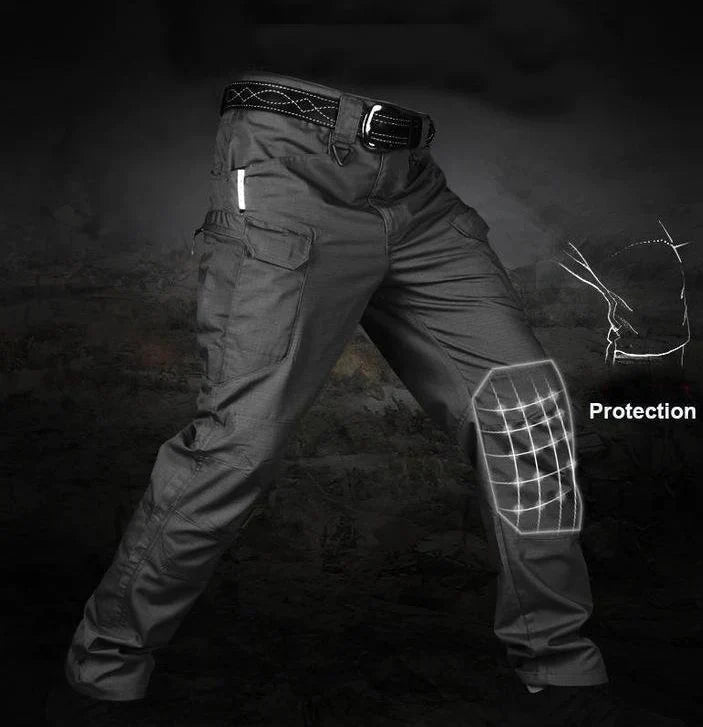 Urban Pro | Men's Black Cargo Pants with Waterproof Fabric | Multi-Pocket Design for Outdoor Adventures