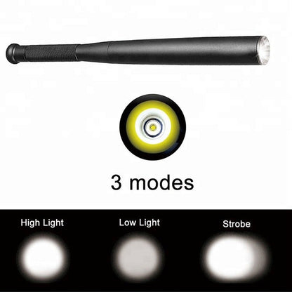 Utility Flashlight | Baseball Bat Styled LED Torch with Three Lighting Modes | Durable Design for Emergency Use