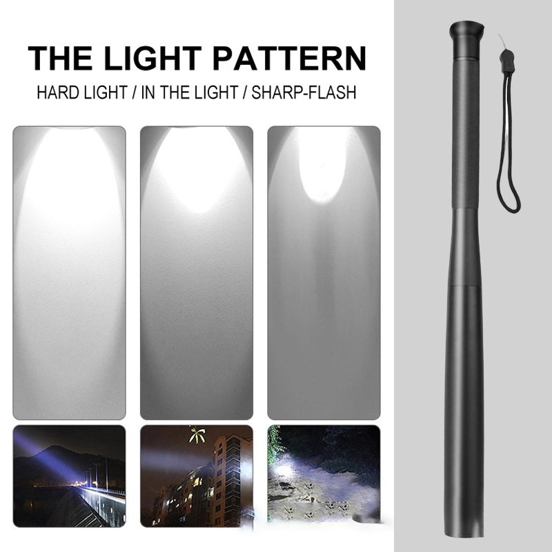 Utility Flashlight | Baseball Bat Styled LED Torch with Three Lighting Modes | Durable Design for Emergency Use