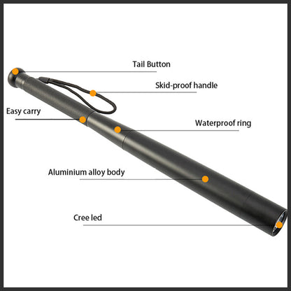 Utility Flashlight | Baseball Bat Styled LED Torch with Three Lighting Modes | Durable Design for Emergency Use