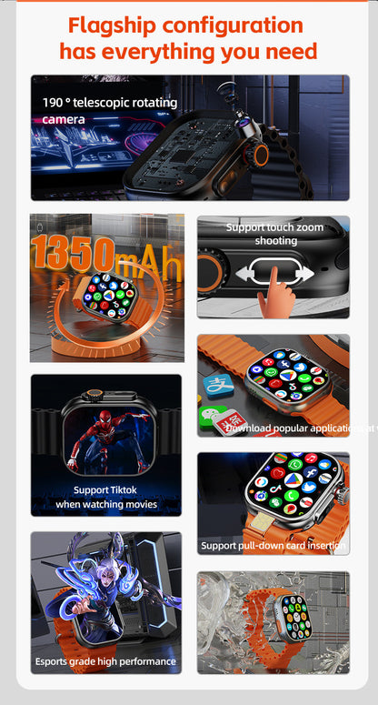 Smart Watch | 4G LTE Touchscreen with Rotating Camera & Long Battery Life | Versatile Fitness Tracker for Daily Activities