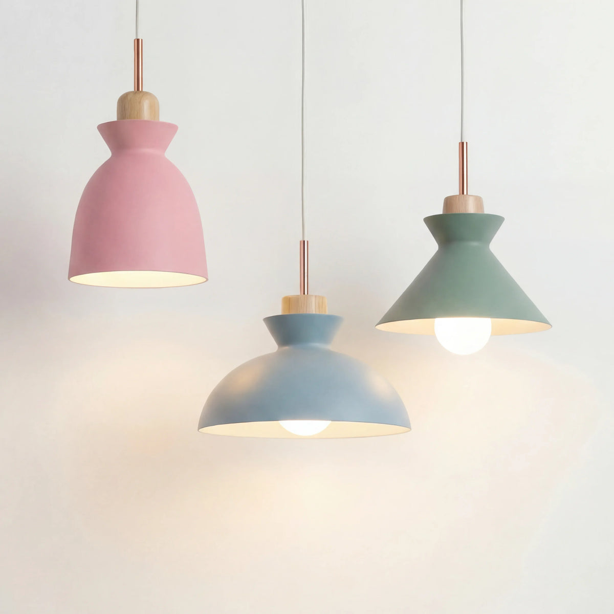 Wooden Hanging Light Fixture 11 inch E27 Socket Modern Nordic Ceiling Lamp for Bedroom Living Room Dining Area Kitchen Island Entryway Hallw