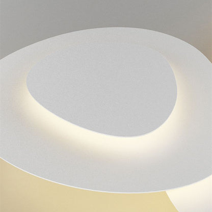 Three-Ring LED Flush Mount Light White Metal 43 in Wide Dimmable for Bedroom Living Room Dining Space Modern Low Profile