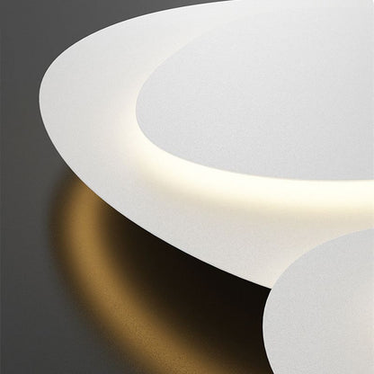 Three-Ring LED Flush Mount Light White Metal 43 in Wide Dimmable for Bedroom Living Room Dining Space Modern Low Profile