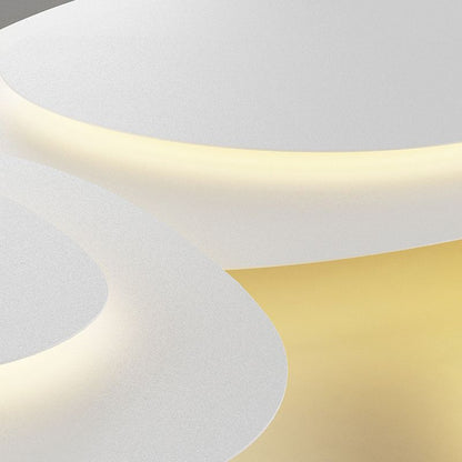 Three-Ring LED Flush Mount Light White Metal 43 in Wide Dimmable for Bedroom Living Room Dining Space Modern Low Profile