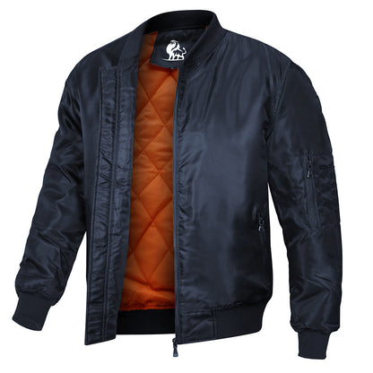 Men's Water-Resistant Polyester Bomber Jacket with Scratch-Proof Coating for Everyday Wear