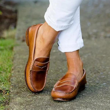 Men's Leather Slip-On Loafers Tan Brown Khaki Dress Casual Moccasin Shoes for Work Office Daily Wear