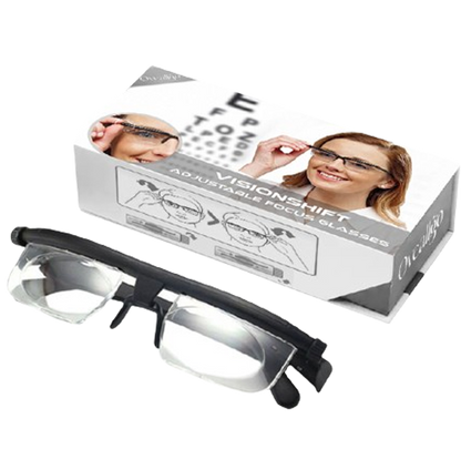 Adjustable Focus Reading Glasses with Dial Control for Near and Distance Vision, Variable Strength Eyewear for Men and Women