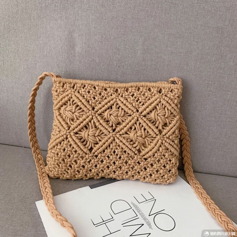 Ortekor Vardi Dante | Woven Shoulder Bag for Women with Zipper Closure | Chic Boho Style for Everyday Use