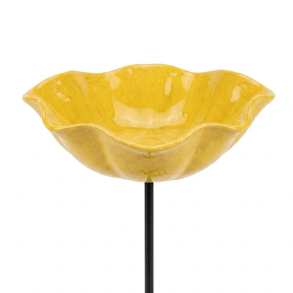 Flower-Shaped Bird Bath & Bee Watering Station Garden Stake for Backyard Wildlife, Pollinators, Hummingbirds