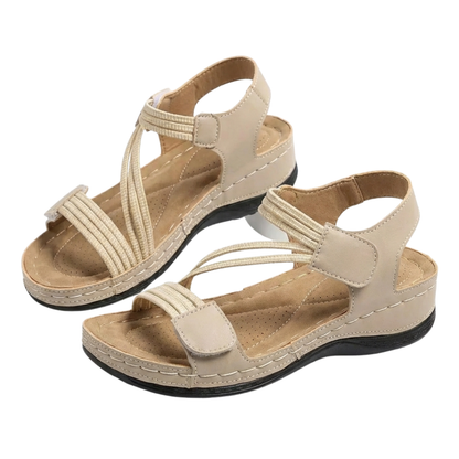 Women's Cushioned Wedge Sandals – Open-Toe Slip-On with Shock-Absorbing Sole for All-Day Comfort & Pain Relief – Casual Summer Footwear