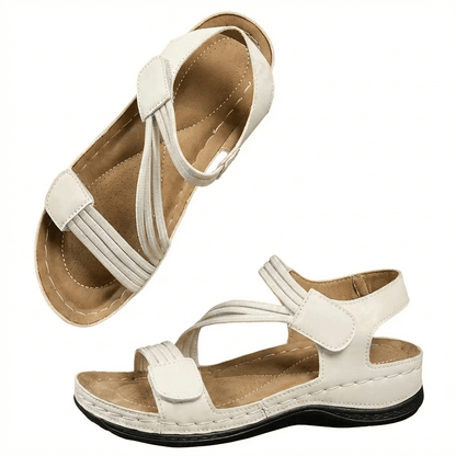 Women's Cushioned Wedge Sandals – Open-Toe Slip-On with Shock-Absorbing Sole for All-Day Comfort & Pain Relief – Casual Summer Footwear