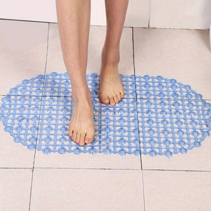 Velo Shower Mat - Non-Slip PVC with Suction Cups, Quick Drain Design