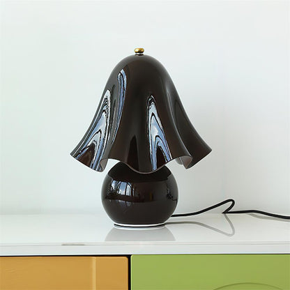 Artisan Glass Desk Lamp 12.6 Inches Tall With Sculpted Shade For Bedroom Office Nightstand Ambient Glow Multicolor Choices Contemporary Styl