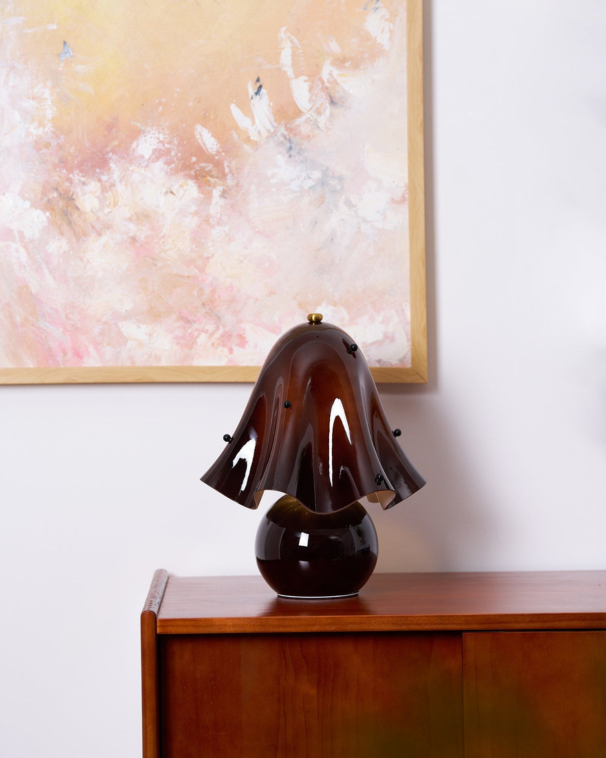 Artisan Glass Desk Lamp 12.6 Inches Tall With Sculpted Shade For Bedroom Office Nightstand Ambient Glow Multicolor Choices Contemporary Styl