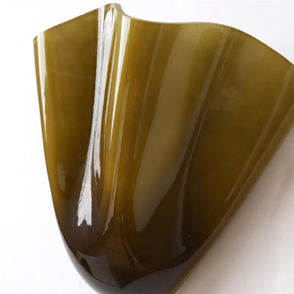Hand-Blown Glass Wall Sconce 11 in Wide Petal Shade Lighting Fixture Bedroom Hallway Ambient Light E26 Base 110-120V Dual Bulb Decorative Mo