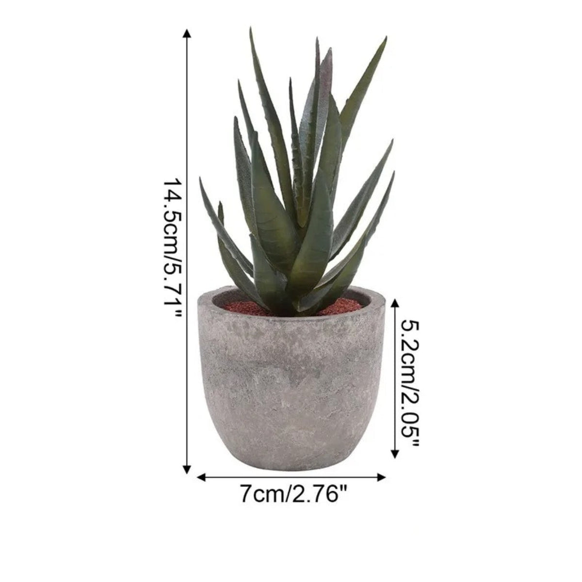 Verdea Artificial Succulent Plant - Realistic Faux Greenery, Rustic Pot