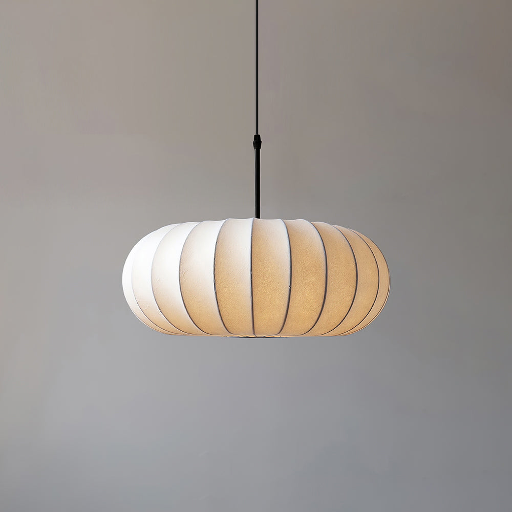 Fabric Drum Shade Hanging Lamp 20-Inch Diameter Height-Adjustable Drop Light for Dining Table Kitchen Counter Island White Black Finish Mode