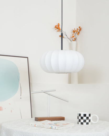 Fabric Drum Shade Hanging Lamp 20-Inch Diameter Height-Adjustable Drop Light for Dining Table Kitchen Counter Island White Black Finish Mode
