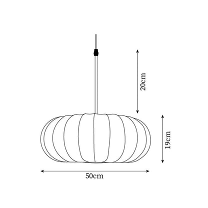 Fabric Drum Shade Hanging Lamp 20-Inch Diameter Height-Adjustable Drop Light for Dining Table Kitchen Counter Island White Black Finish Mode