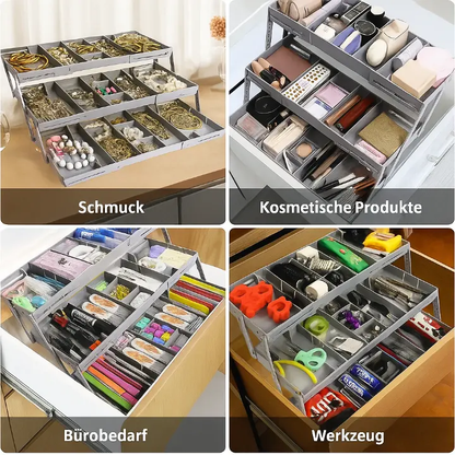 Versatile 3-Tier Drawer Organizer with Adjustable Dividers | Space-Saving Solution for Clutter-Free Living