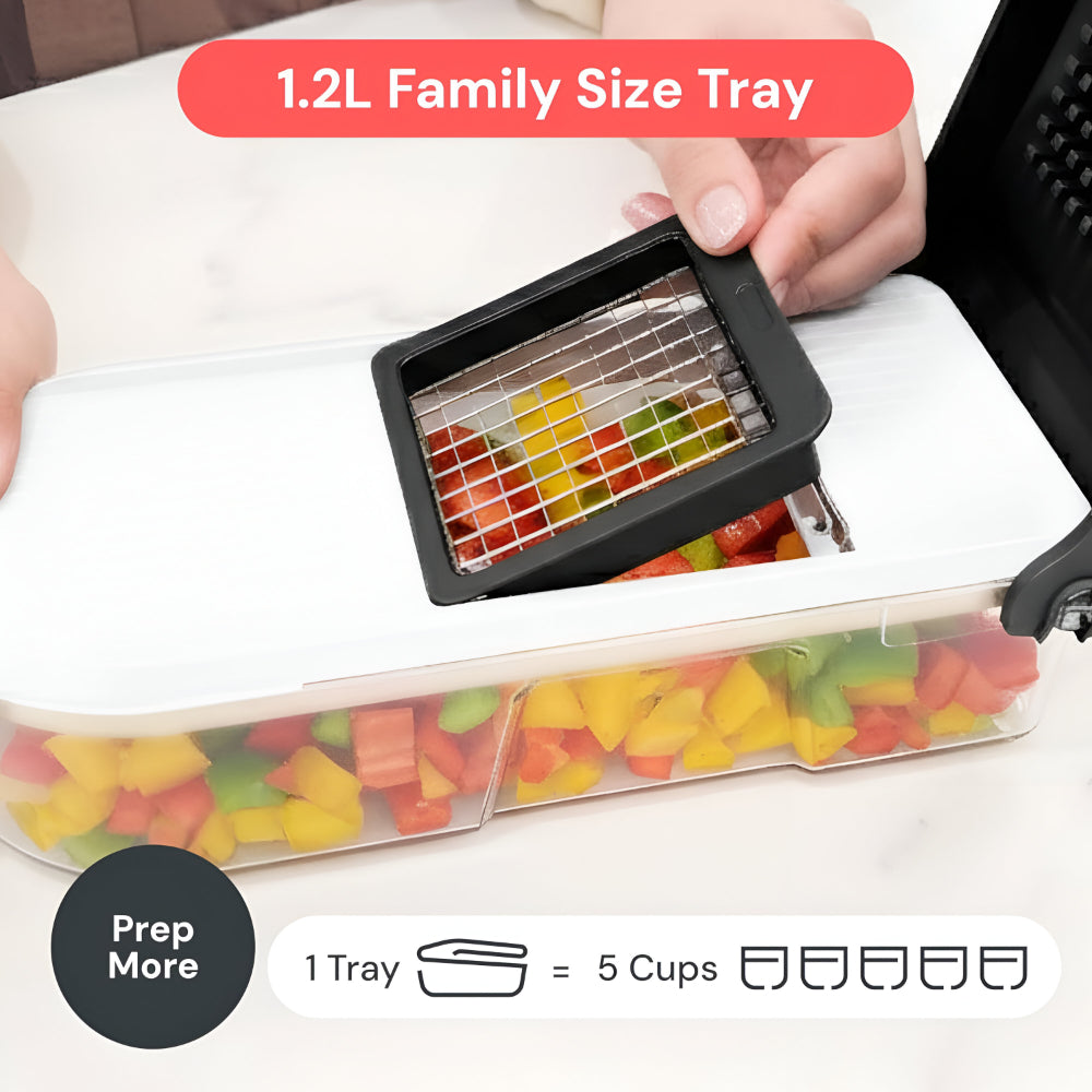 Versatile Kitchen Cutter | Manual Vegetable Chopper Set with 7 Blades | Efficient Food Prep Tool for Quick Meal Preparation