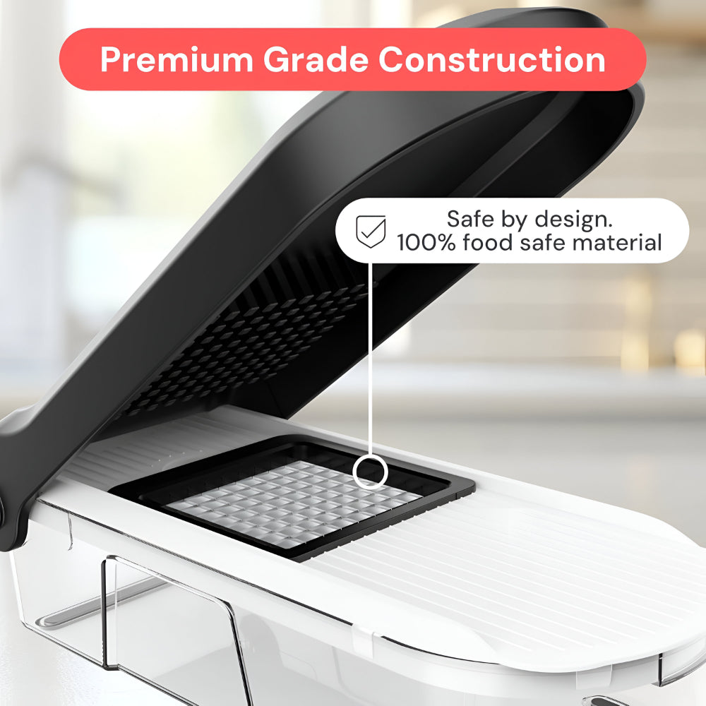 Versatile Kitchen Cutter | Manual Vegetable Chopper Set with 7 Blades | Efficient Food Prep Tool for Quick Meal Preparation