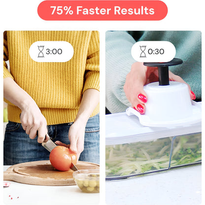 Versatile Kitchen Cutter | Manual Vegetable Chopper Set with 7 Blades | Efficient Food Prep Tool for Quick Meal Preparation