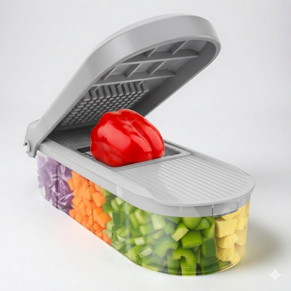 Versatile Kitchen Cutter | Manual Vegetable Chopper Set with 7 Blades | Efficient Food Prep Tool for Quick Meal Preparation