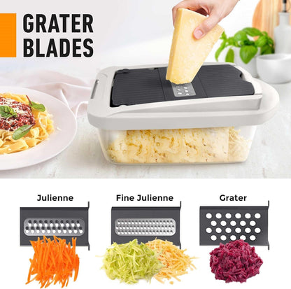 Vegetable Slicer, Vegetable Chopper with Container, Food Chopper, Kitchen Gadget with Fries Cutter and Egg Slicer