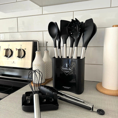 Versatile Silicone Utensil Set with 12 Essential Tools | Heat Resistant & Non-Stick for Safe Cooking