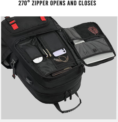 Travel Backpack with USB Port, Hiking Backpack with Shoe Compartment, Expandable Laptop Backpack for Business