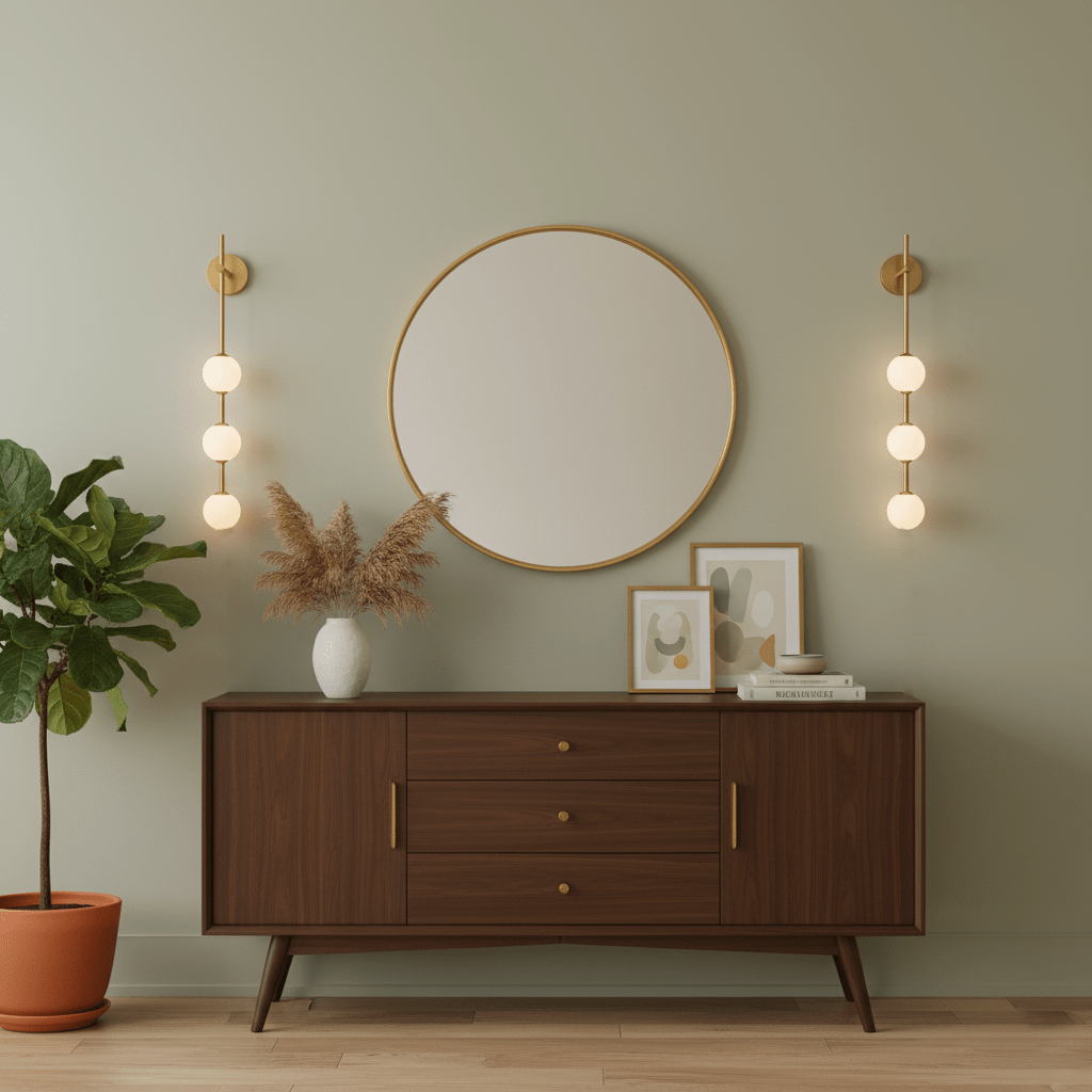 LED Globe Sconce Hardwired Wall Mount Fixture 26 Inch Brass Finish Sphere Shade Lighting for Bedroom Bath Hallway Reading Nook Accent Indoor